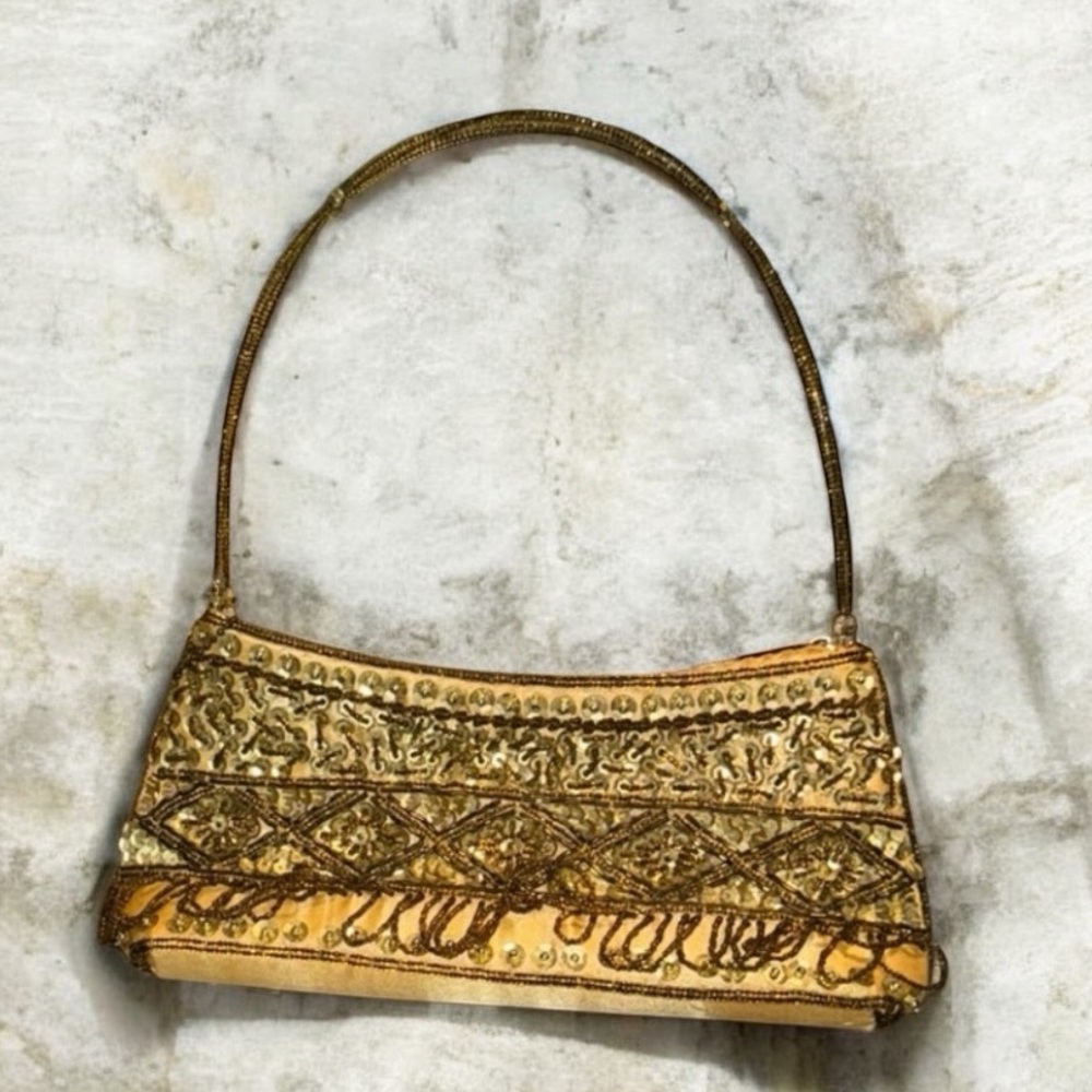 Gold Beaded/Sequin Clutch  Handbag